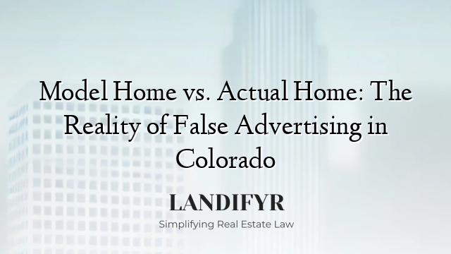 Model Home vs. Actual Home: The Reality of False Advertising in Colorado