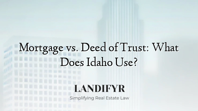 Mortgage vs. Deed of Trust: What Does Idaho Use?
