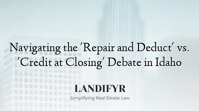 Navigating the 'Repair and Deduct' vs. 'Credit at Closing' Debate in Idaho