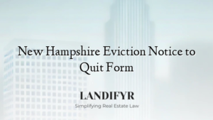 New Hampshire Eviction Notice to Quit Form
