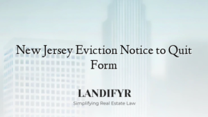 New Jersey Eviction Notice to Quit Form