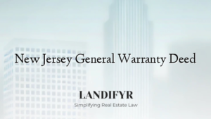 New Jersey General Warranty Deed