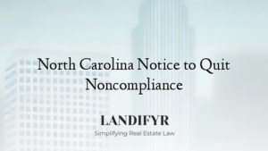 North Carolina Notice to Quit Noncompliance