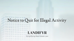 Notice to Quit for Illegal Activity