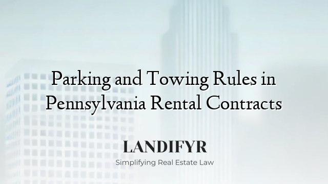 Parking and Towing Rules in Pennsylvania Rental Contracts
