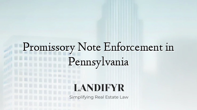 Promissory Note Enforcement in Pennsylvania
