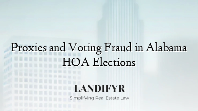 Proxies and Voting Fraud in Alabama HOA Elections