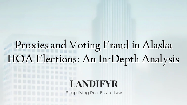 Proxies and Voting Fraud in Alaska HOA Elections: An In-Depth Analysis