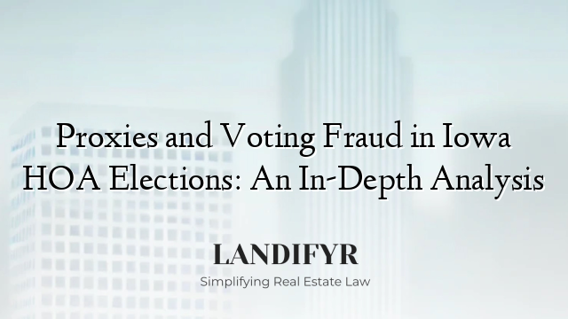 Proxies and Voting Fraud in Iowa HOA Elections: An In-Depth Analysis