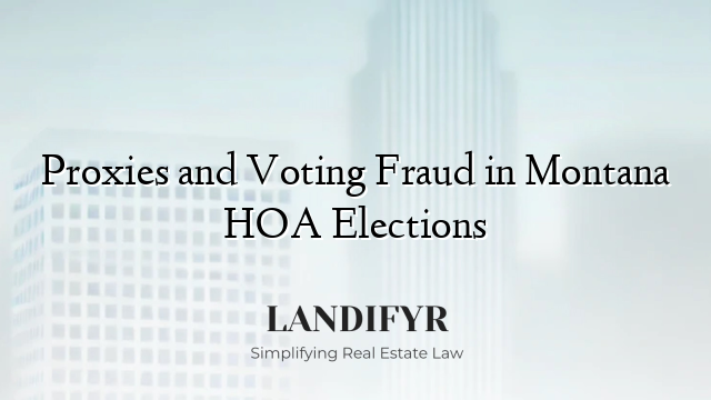 Proxies and Voting Fraud in Montana HOA Elections