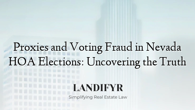 Proxies and Voting Fraud in Nevada HOA Elections: Uncovering the Truth