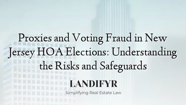 Proxies and Voting Fraud in New Jersey HOA Elections: Understanding the Risks and Safeguards