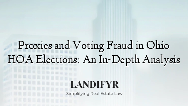Proxies and Voting Fraud in Ohio HOA Elections: An In-Depth Analysis
