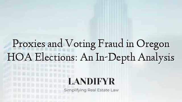 Proxies and Voting Fraud in Oregon HOA Elections: An In-Depth Analysis