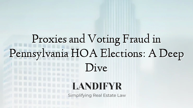 Proxies and Voting Fraud in Pennsylvania HOA Elections: A Deep Dive