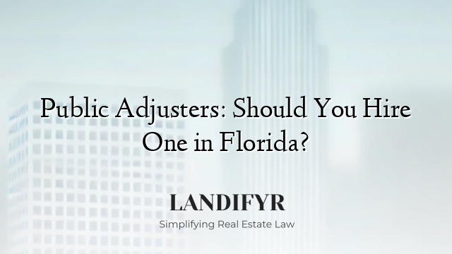 Public Adjusters: Should You Hire One in Florida?