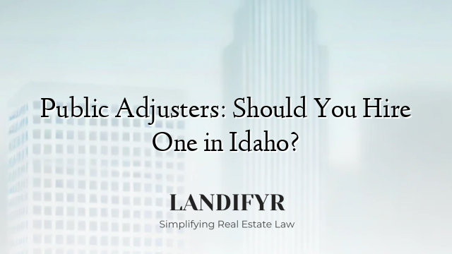 Public Adjusters: Should You Hire One in Idaho?