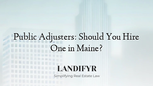 Public Adjusters: Should You Hire One in Maine?
