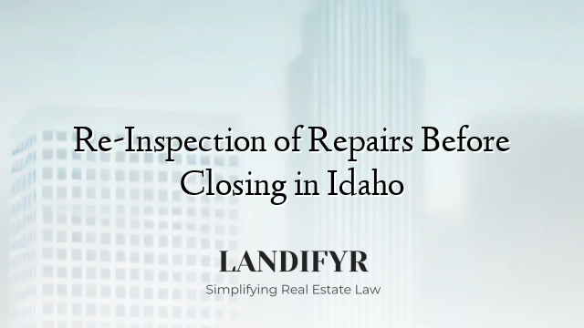 Re-Inspection of Repairs Before Closing in Idaho