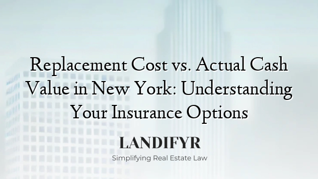 Replacement Cost vs. Actual Cash Value in New York: Understanding Your Insurance Options