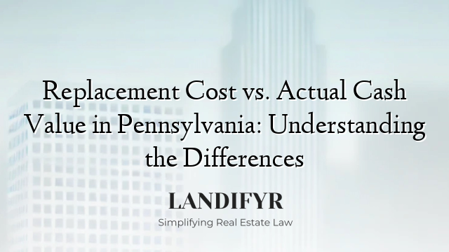 Replacement Cost vs. Actual Cash Value in Pennsylvania: Understanding the Differences