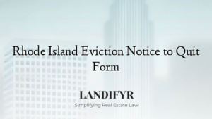 Rhode Island Eviction Notice to Quit Form