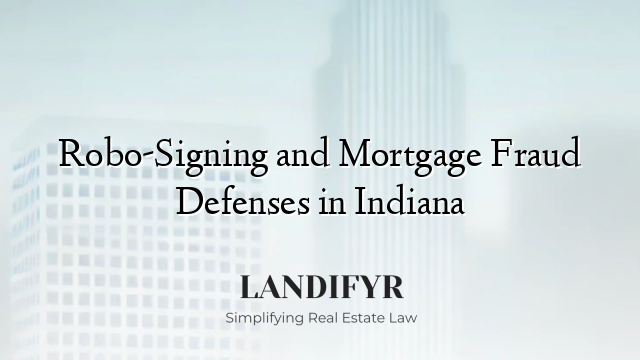 Robo-Signing and Mortgage Fraud Defenses in Indiana