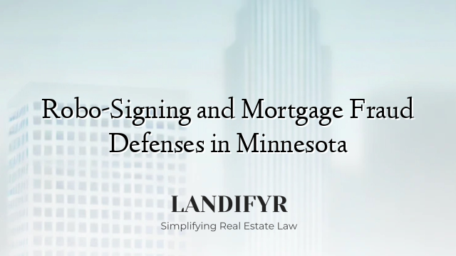 Robo-Signing and Mortgage Fraud Defenses in Minnesota
