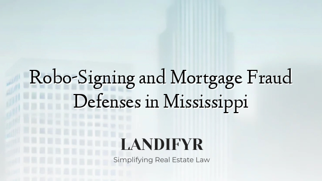 Robo-Signing and Mortgage Fraud Defenses in Mississippi