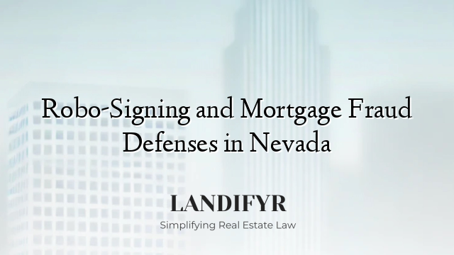 Robo-Signing and Mortgage Fraud Defenses in Nevada