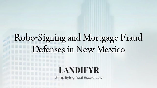 Robo-Signing and Mortgage Fraud Defenses in New Mexico