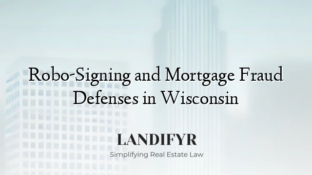 Robo-Signing and Mortgage Fraud Defenses in Wisconsin