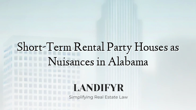 Short-Term Rental Party Houses as Nuisances in Alabama