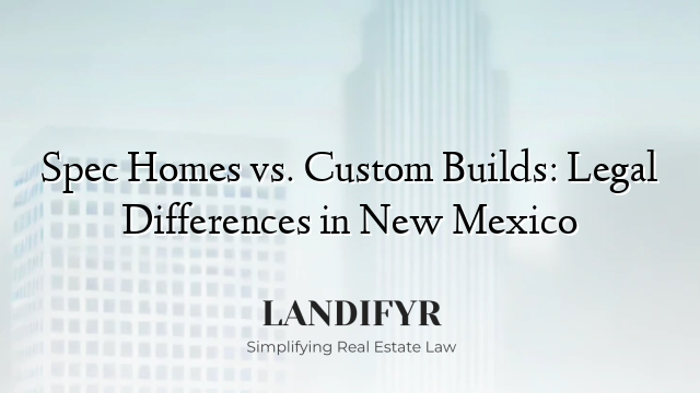 Spec Homes vs. Custom Builds: Legal Differences in New Mexico