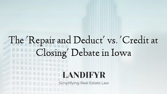 The 'Repair and Deduct' vs. 'Credit at Closing' Debate in Iowa