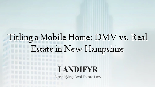 Titling a Mobile Home: DMV vs. Real Estate in New Hampshire