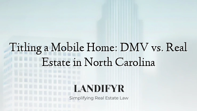 Titling a Mobile Home: DMV vs. Real Estate in North Carolina