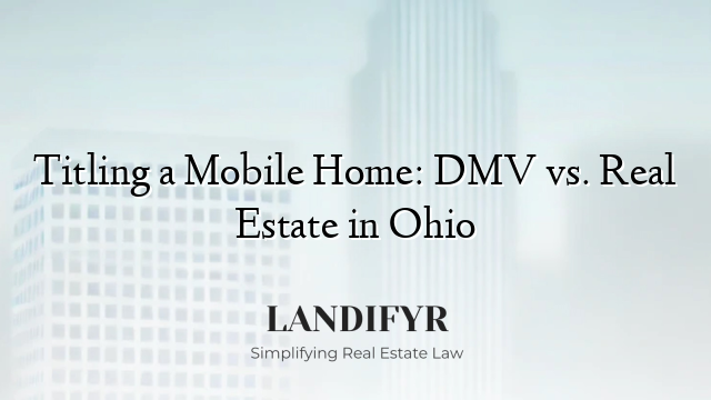 Titling a Mobile Home: DMV vs. Real Estate in Ohio