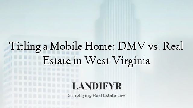 Titling a Mobile Home: DMV vs. Real Estate in West Virginia