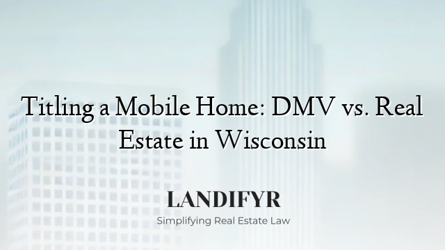 Titling a Mobile Home: DMV vs. Real Estate in Wisconsin