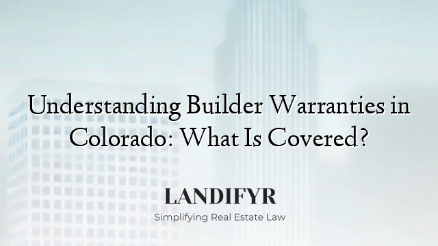 Understanding Builder Warranties in Colorado: What Is Covered?