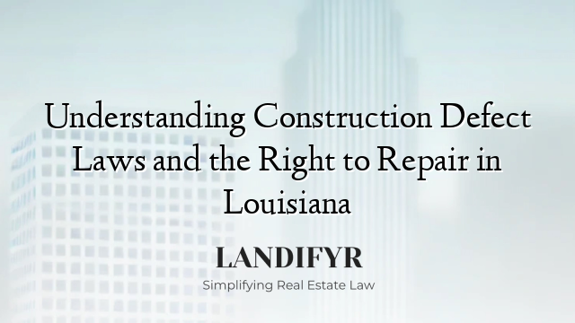Understanding Construction Defect Laws and the Right to Repair in Louisiana