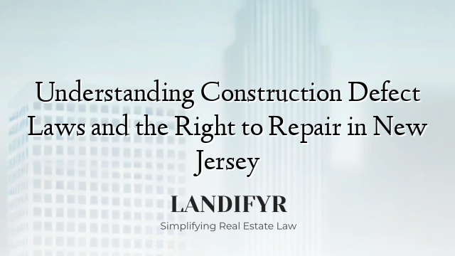 Understanding Construction Defect Laws and the Right to Repair in New Jersey