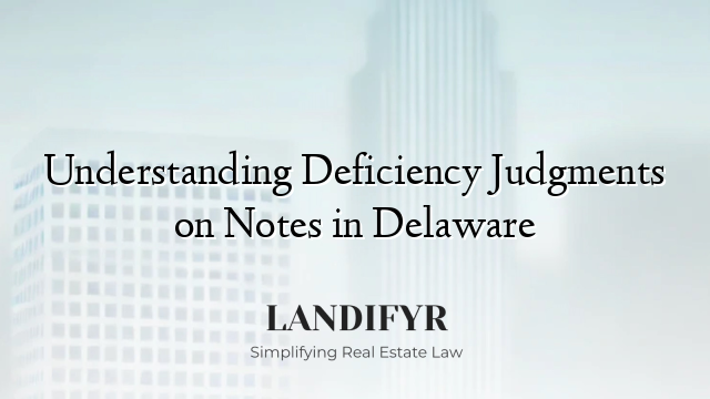 Understanding Deficiency Judgments on Notes in Delaware