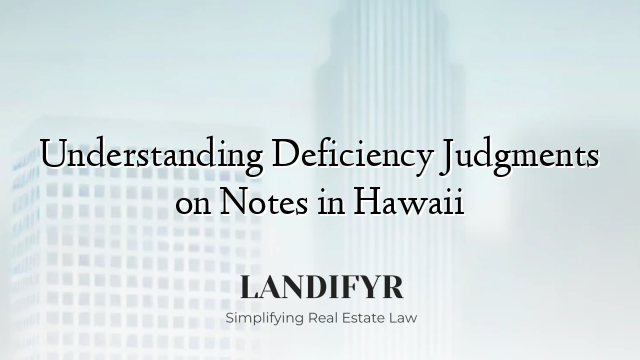 Understanding Deficiency Judgments on Notes in Hawaii