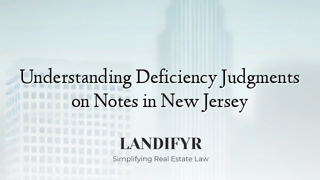 Understanding Deficiency Judgments on Notes in New Jersey