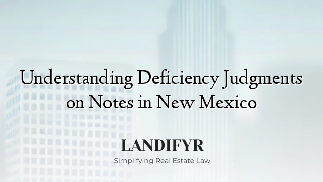 Understanding Deficiency Judgments on Notes in New Mexico