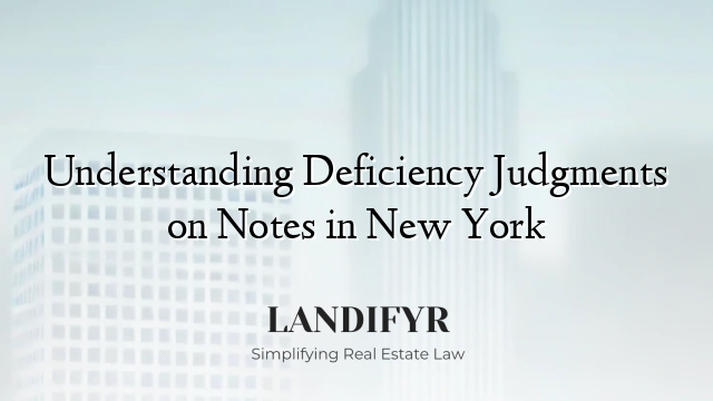 Understanding Deficiency Judgments on Notes in New York
