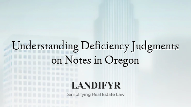 Understanding Deficiency Judgments on Notes in Oregon