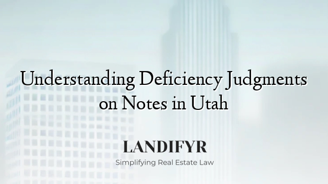 Understanding Deficiency Judgments on Notes in Utah